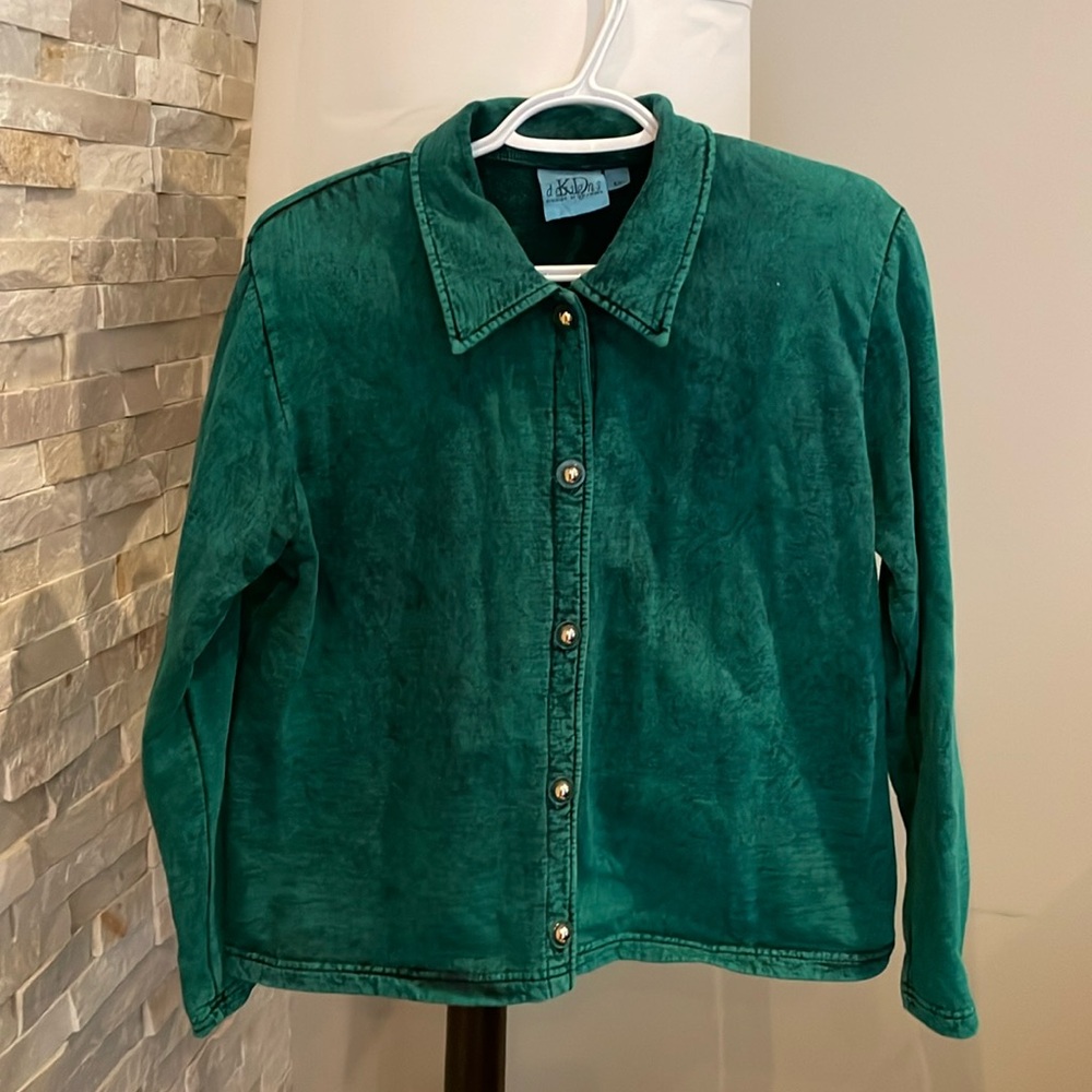 KD Designs button down green top